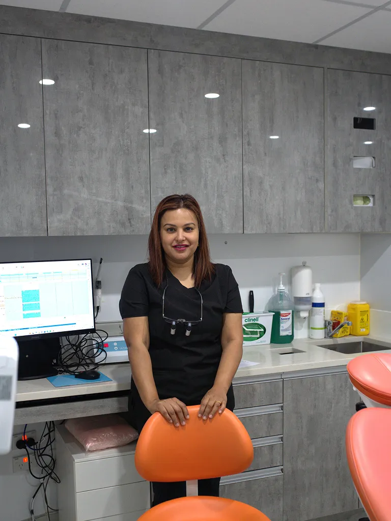 Dr Sim Sood, principal dentist, in the Dazzle Family Dental clinic in Silverdale